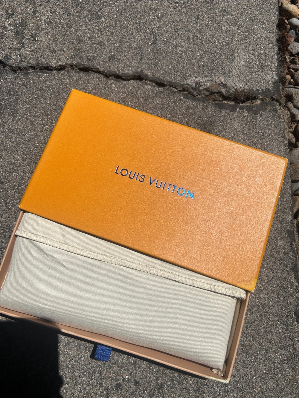 Louis Vuitton Black Monogram Canvas Zipper Wallet with Orange Box